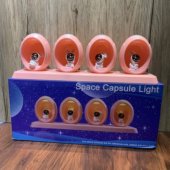 Светильник Space Capsule с голосовым управлением, украшение для игровой комнаты, ночник с питанием от Type-C, стол для рождественского украшения