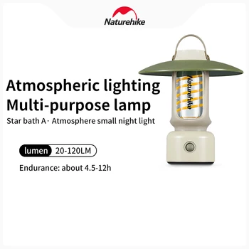 Светодиодный фонарь Naturehike Портативный фонарь для кемпинга, уличный фонарь для палатки с крючком, 5 режимов для пеших прогулок, домашняя Аварийная лампа