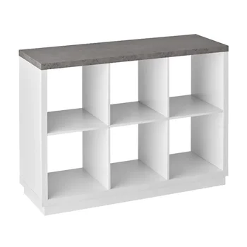 Создайте свою собственную мебель, органайзер на 6 кубов, белый с верхом из искусственного бетона, кухонные шкафы