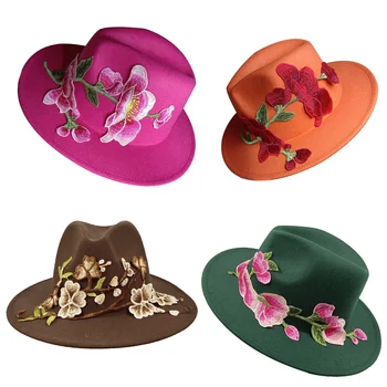 Фетровая шляпа DIY 3D Дизайн С вышивкой Мужская и женская джазовая шляпа 2023 Новая Фетровая шляпа Новый Выпуск продукта Шляпа Сомбреро