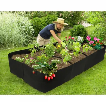 Фетровый прямоугольный мешок для посадки с несколькими сетками, разделенный мешок для посадки овощей, Зеленый Садовый цветочный горшок, красивый мешок для посадки