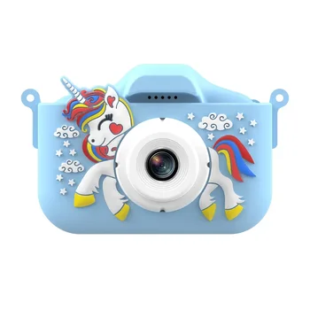 Цифровая игрушечная камера Cute Horse Unicorn X10S Детская камера Игрушка 4000 Вт 2,0 IPS экран Детская камера для ребенка с подарком на 32 ГБ на день рождения