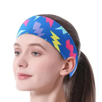 Эластичные ленты для волос для йоги с красочным рисунком, женская спортивная повязка на голову, нескользящая, впитывающая влагу, унисекс-лента для занятий йогой